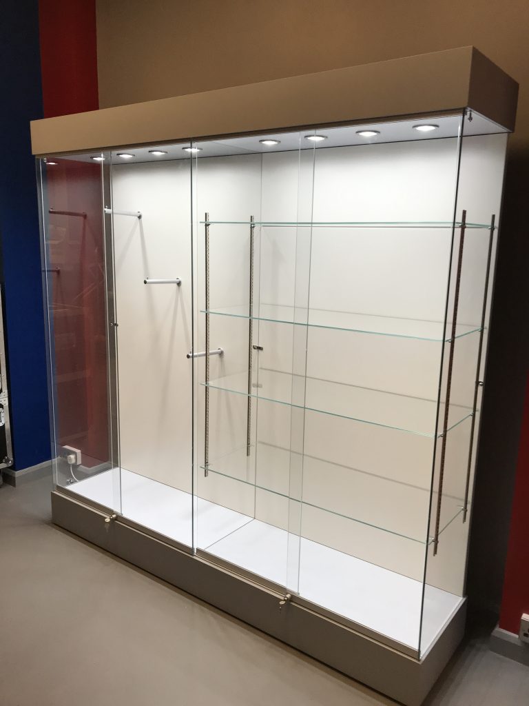 timber bespoke display cabinets