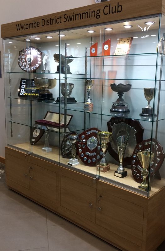 trophy cabinets for swimming clubs and sports clubs