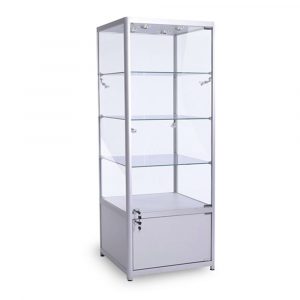 square aluminium display cabinet