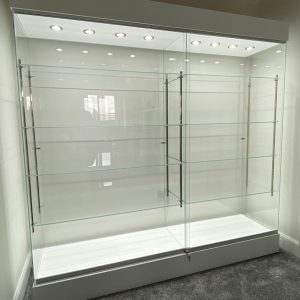 low iron glass display cabinet