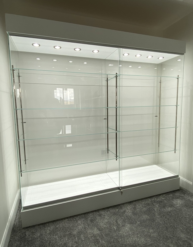 low iron glass display cabinet