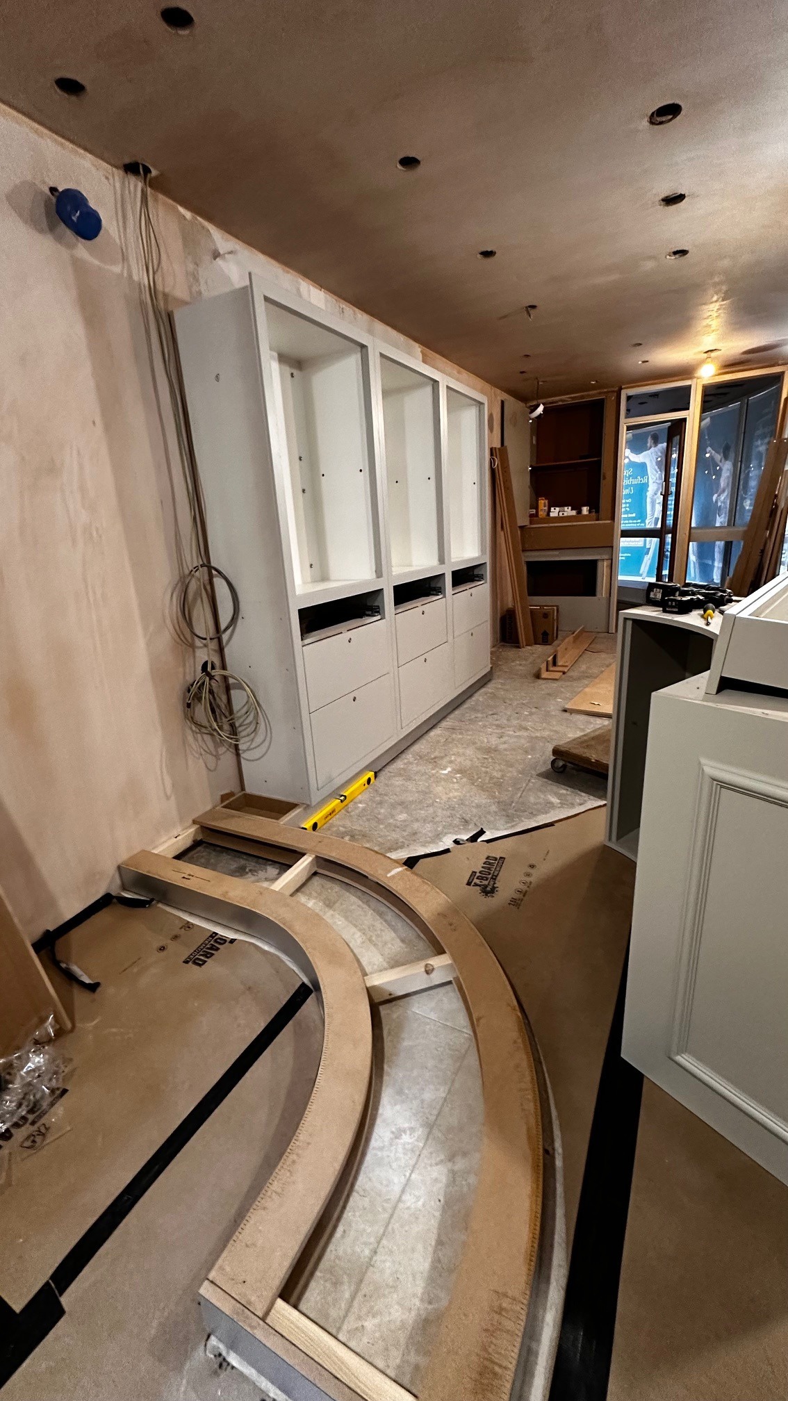 Built-in cabinetry installation - long view