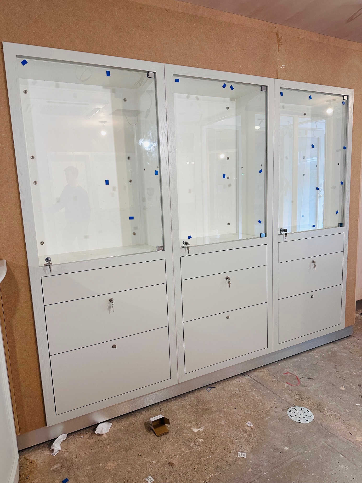 Glass display cabinets